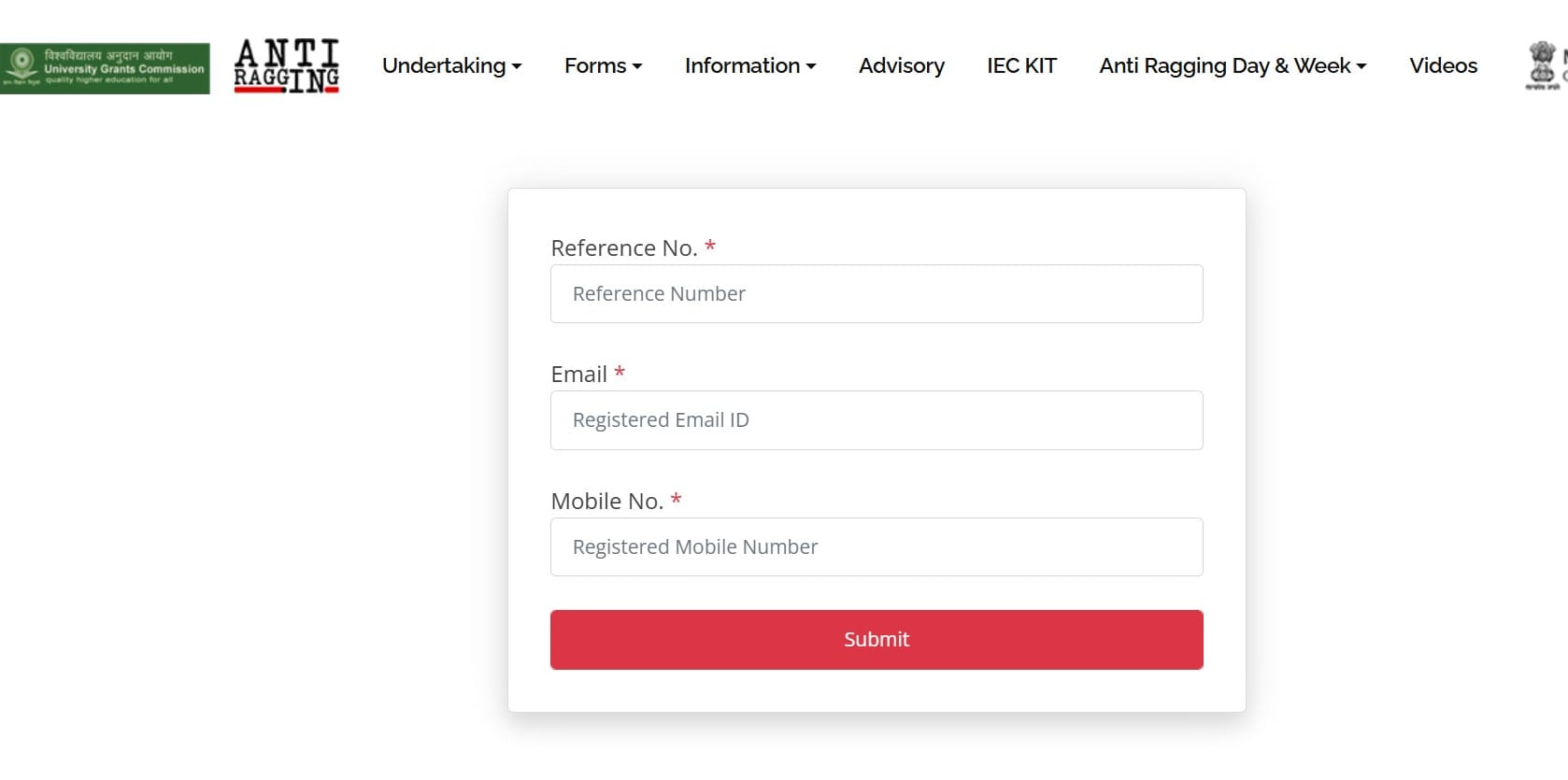 Anti Ragging Form Download